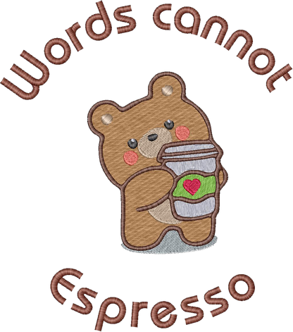 WORDS CANNOT ESPRESSO - Unisex Tee with Tear-Away Tag